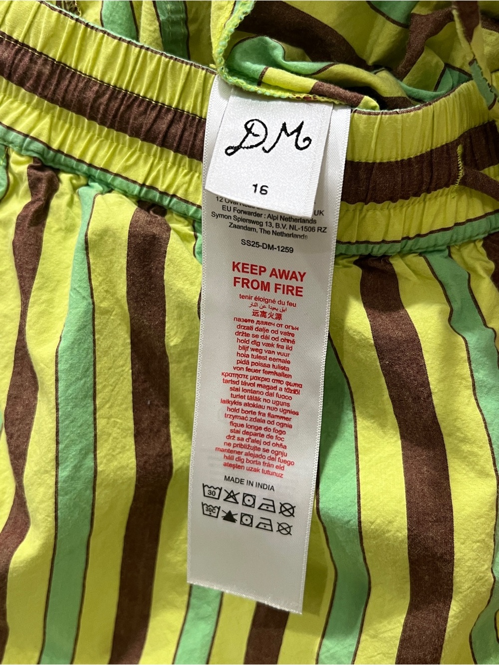 Damson Madder Ritik Trousers UK 16 US 12 Tropical Stripe Organic Cotton - Picture 7 of 7